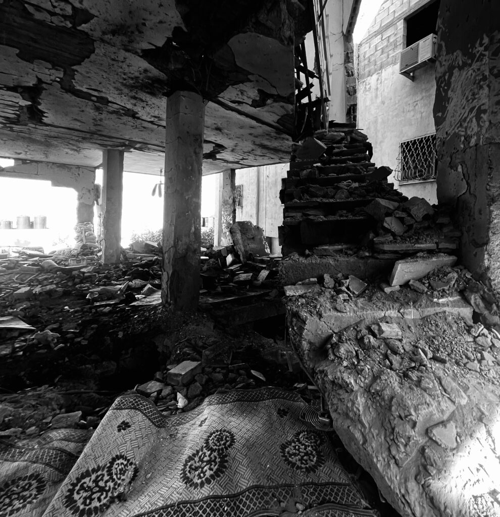 A mosque in Jenin, struck in an Israeli airstrike.
