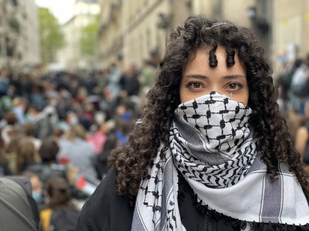 Aurore, 23, var en av studenterna som protesterade vid Sciences-Po i Paris.